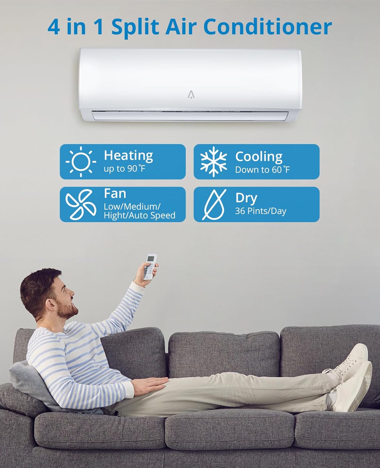 Zstar Mini aire acondicionado dividido de 9,000 Btus
