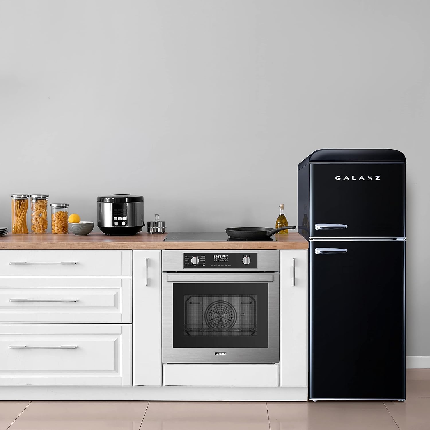 Galanz - Refrigerador compacto retro con congelador