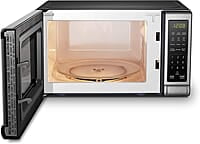 BLACK+DECKER Horno de microondas digital compacto de 700 vatios de 0.7 pies cúbicos, iluminación LED, cerradura para niños, acero inoxidable