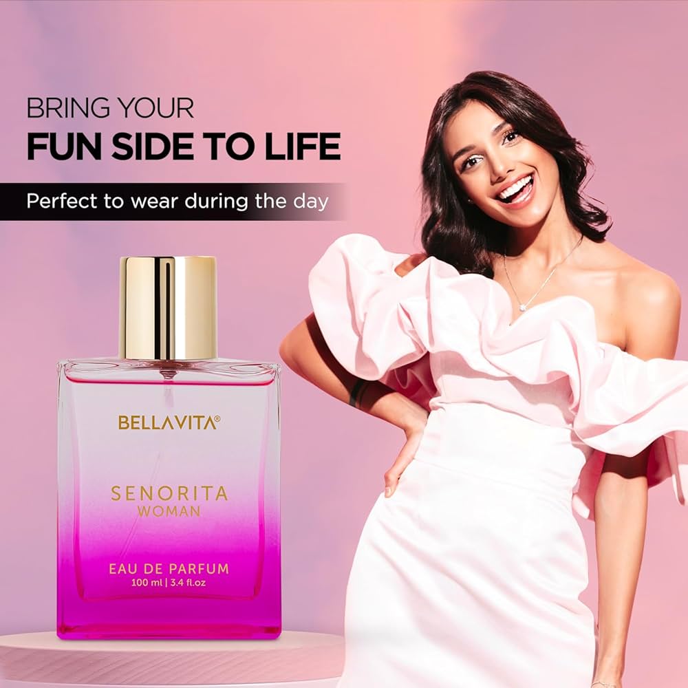 Bella Vita Luxury Senorita Woman Eau De Parfum Perfume with Yuzu, Lotus, Magnolia, Musk|Premium, Long Lasting Floral, Fruity Fragrance for Women 100ML