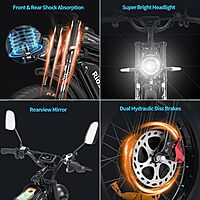 Bicicleta eléctrica para adultos, 1000/2000W, 25/30/37 MPH, 48V-52V, 20AH