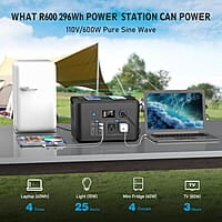 Estación de energía portátil de 600 W, batería de reserva powkey
