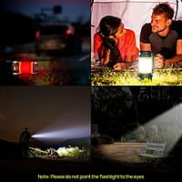 Rechargeable Flashlights Camping Lantern,6 Modes LED Bright Flashlight 3000mAh Power Bank