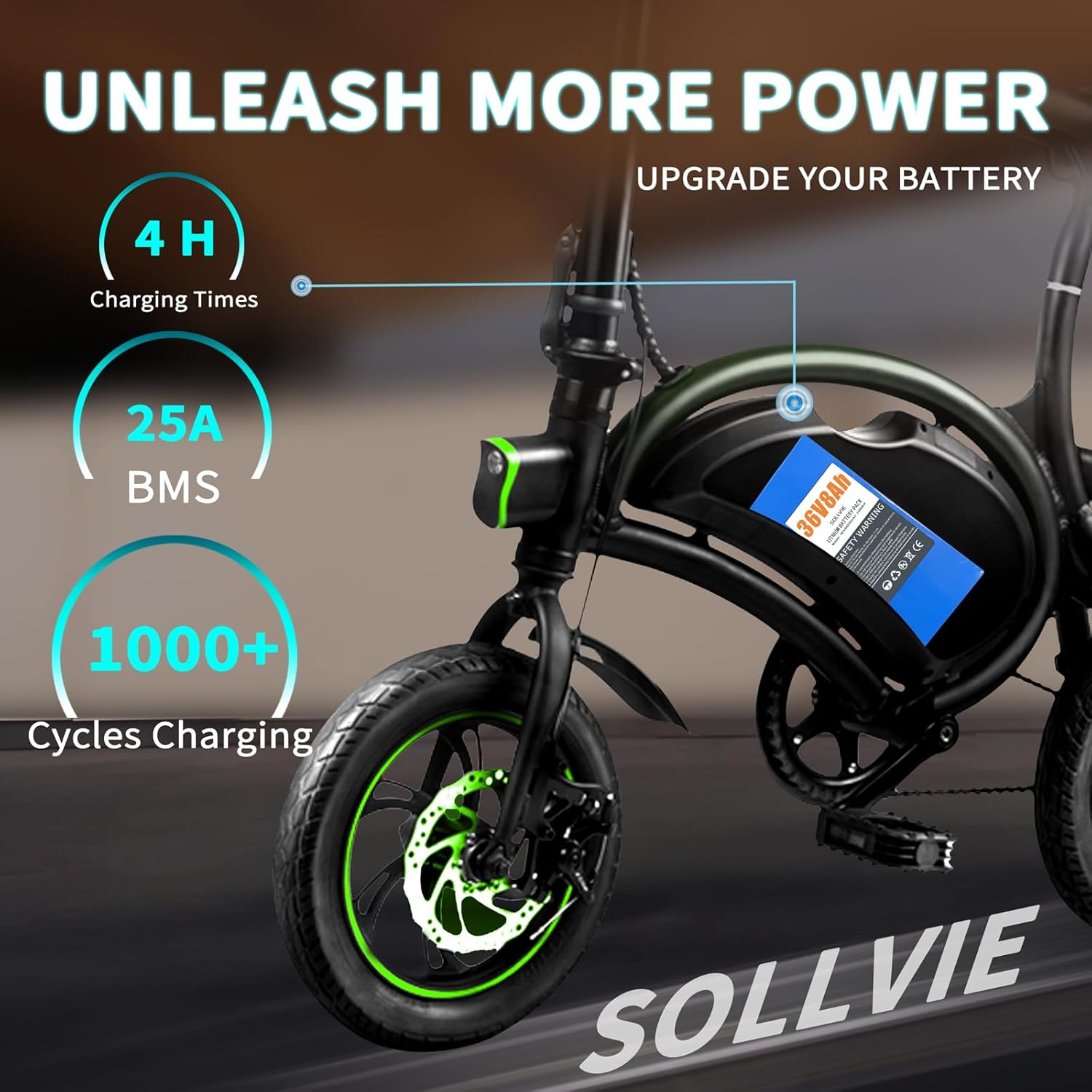 Batería eléctrica de litio de 36 V 8 Ah recargable