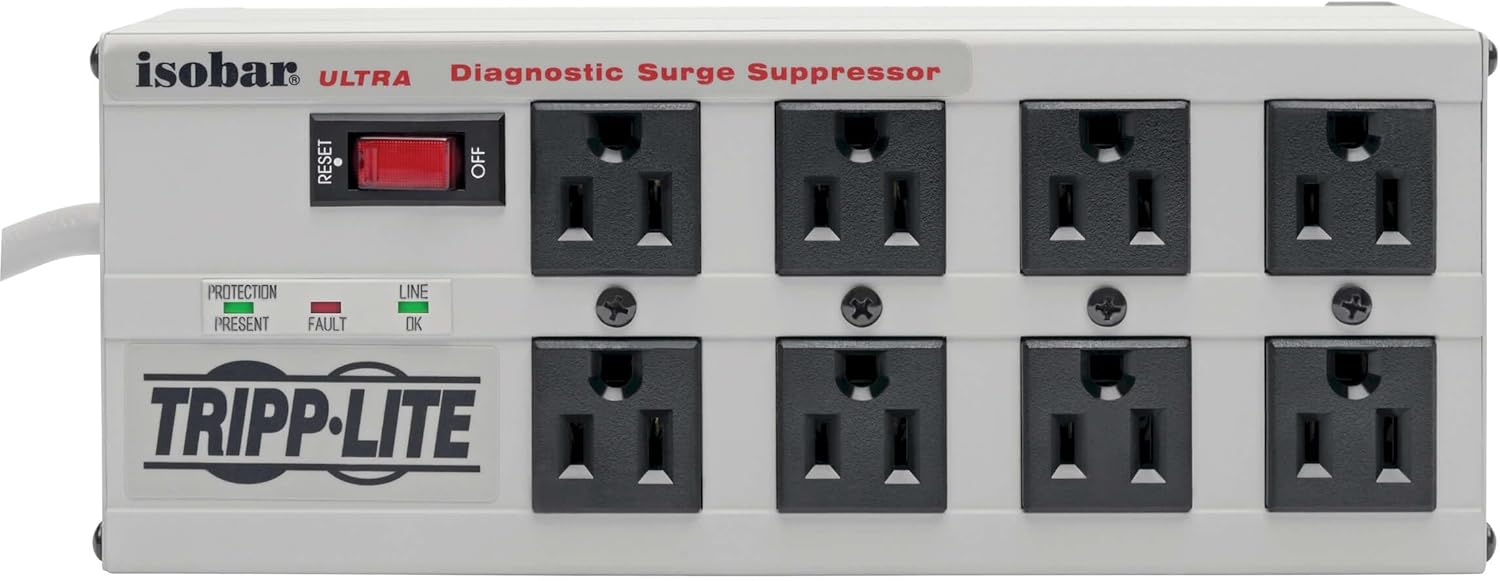 Isobar Surge Protector Metal RJ11 8 Outlet 12-Feet Isobar Surge Protector Metal RJ11 8 Outlet 12-Feet