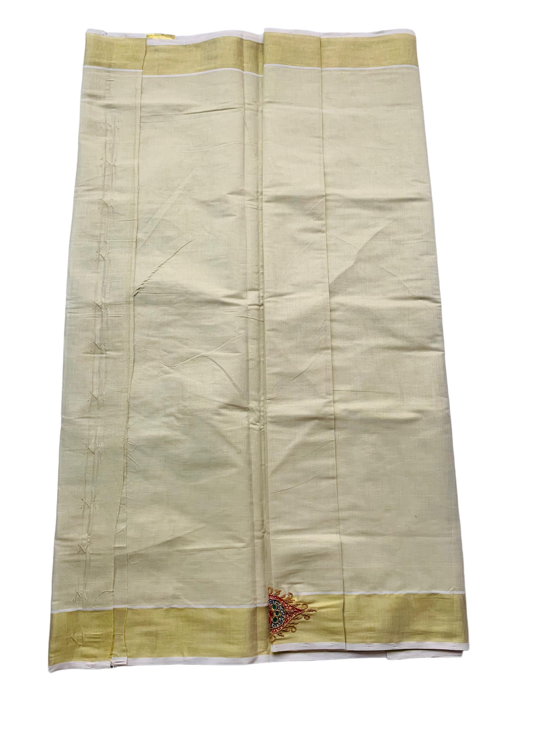 Kuthampully Kerala Kasavu Sarees For Women | Handcrafted Aari work Kerala Sarees | Tissue Onam Saree With Running Blouse | South Indian Sarees | Onam Saree EKM-806-Red