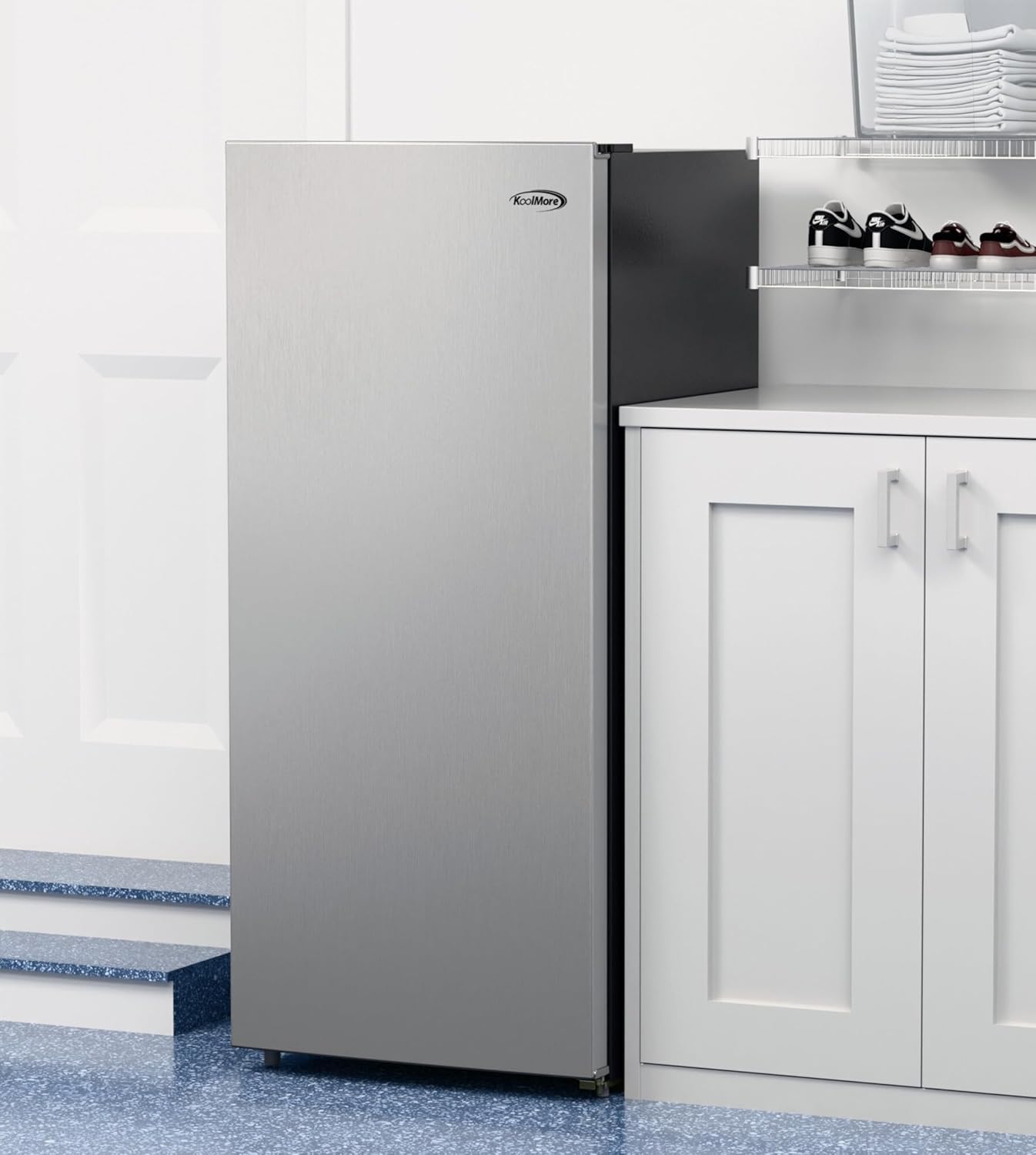 KoolMore KM-RUF-7S-SS Congelador/refrigerador convertible de 7 pies cúbicos