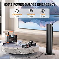 GRECELL- Central eléctrica portátil 300 W, generador solar 288 Wh