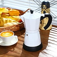 Cafetera eléctrica de 6 tazas de café expreso italiano, cafetera de moka italiana de 10.1 fl oz, cafetera de café portátil de aluminio con base desmontable, regalo de café para viajes en casa