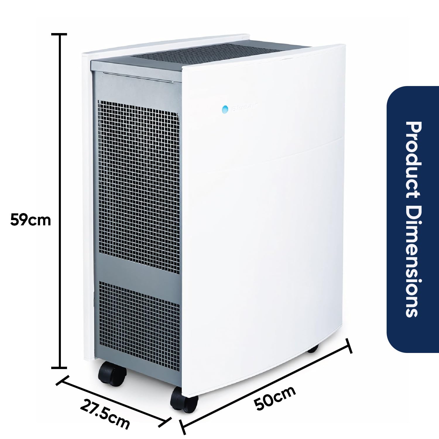 Dimension of Blueair Classic 680i Air Purifier with Particle Filter Cleans 775 sq. ft. Dimension of Blueair Classic 680i Air Purifier with Particle Filter Cleans 775 sq. ft.