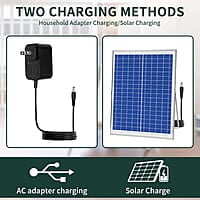 Ventilador de piso recargable solar portátil de 14 pulgadas, 15600 mAh 20 W, ventilador de panel solar alimentado por batería para campamento al aire libre, inclinación de 360°