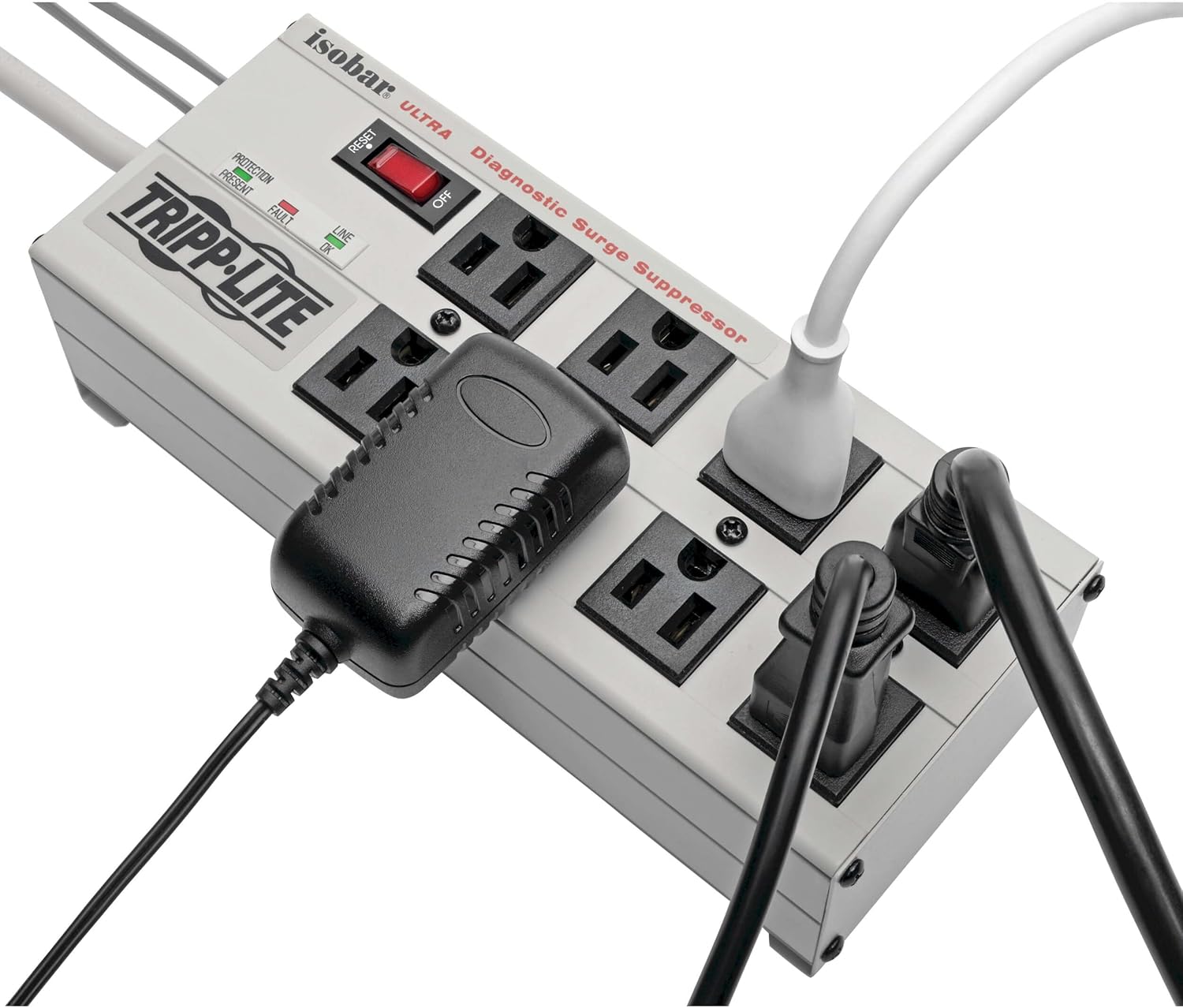 Isobar Surge Protector Metal RJ11 8 Outlet 12-Feet Isobar Surge Protector Metal RJ11 8 Outlet 12-Feet