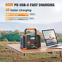 GRECELL- Central eléctrica portátil 300 W, generador solar 288 Wh
