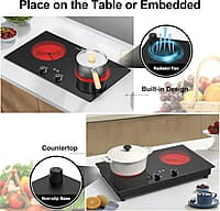VBGK Cocina eléctrica, quemador eléctrico de 2400 W