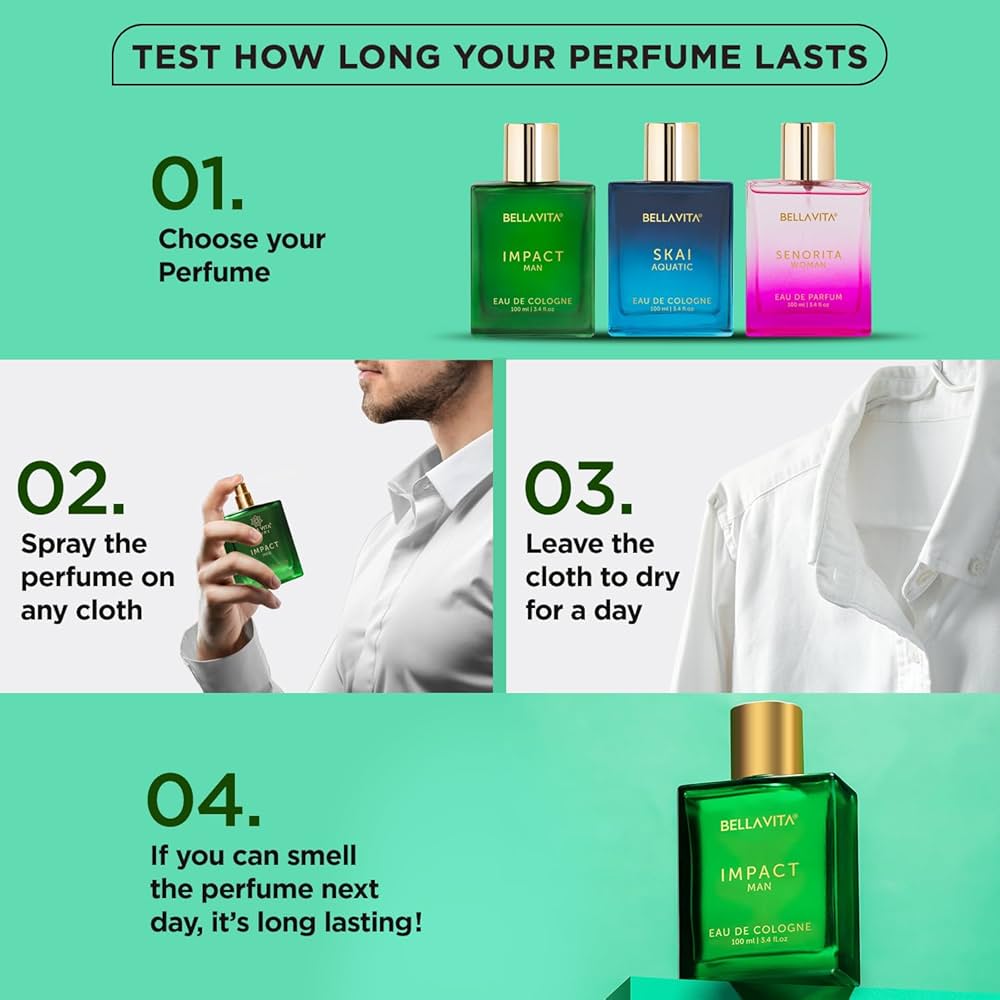 Bella Vita Luxury IMPACT MAN Eau De Cologne Perfume with Mandarin Orange, Patchouli, Cedar | Woody, Citrusy Long Lasting EDC Fragrance Scent for Men 100Ml Bella Vita Luxury IMPACT MAN Eau De Cologne Perfume with Mandarin Orange, Patchouli, Cedar | Woody, Citrusy Long Lasting EDC Fragrance Scent for Men 100Ml