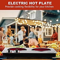 Cusimax - Placa de cocción eléctrica de hierro fundido, portátil