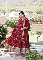 B613: Beautiful Georgette Long Frock 2Pc Sets