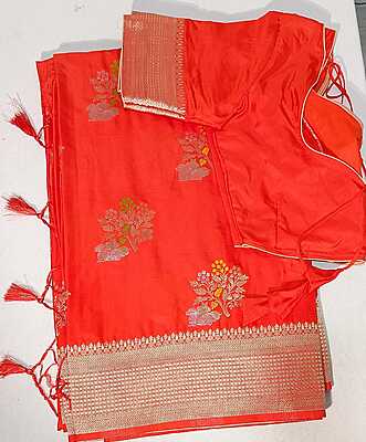 D161: Ready To Ship Beautiful Soft Silk Saree With Stitched Blouse