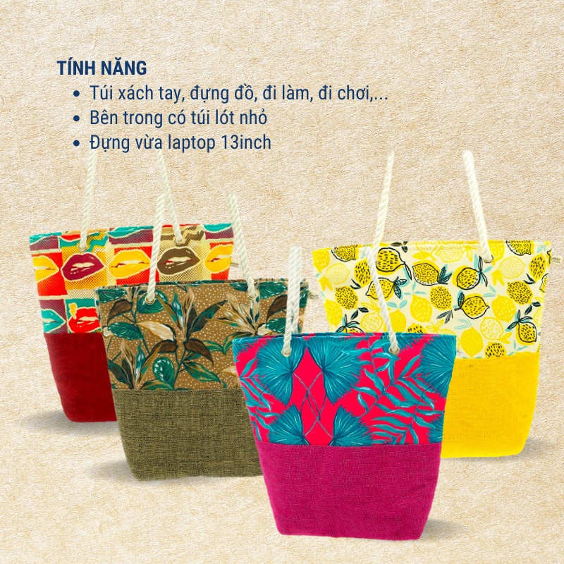 Túi Tote Vải KYMVIET Chất Liệu Canvas Đay Handmade Túi Tote Vải KYMVIET Chất Liệu Canvas Đay Handmade