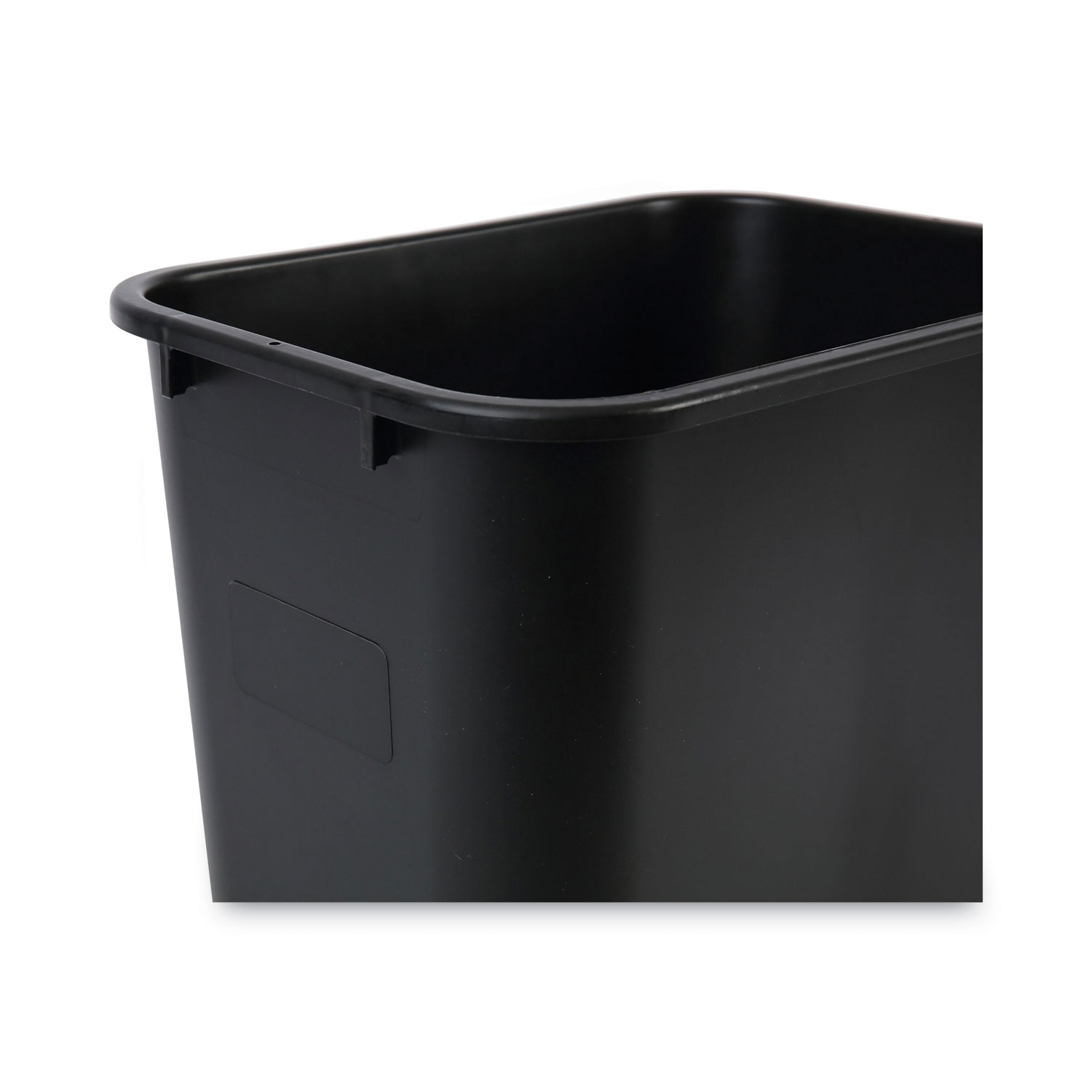 Waste Basket Plastic Rectangle 28 Quart, Black