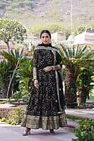 B613: Beautiful Georgette Long Frock 2Pc Sets