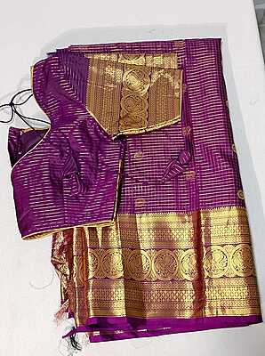 D10: Ready To Ship Beautiful Kanchipattu Saree With Stitched Blouse