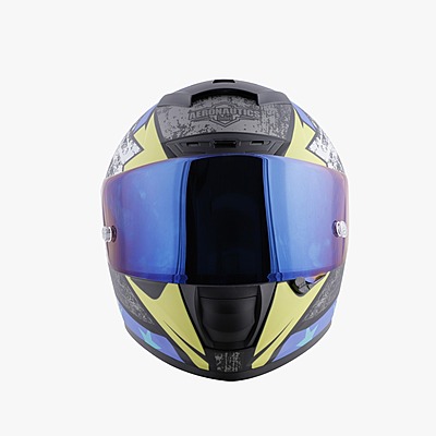 STEELBIRD SA-2 STAR GLOSSY BLACK/GREY C/V 580 MM WITH EXTRA VISOR (SH)