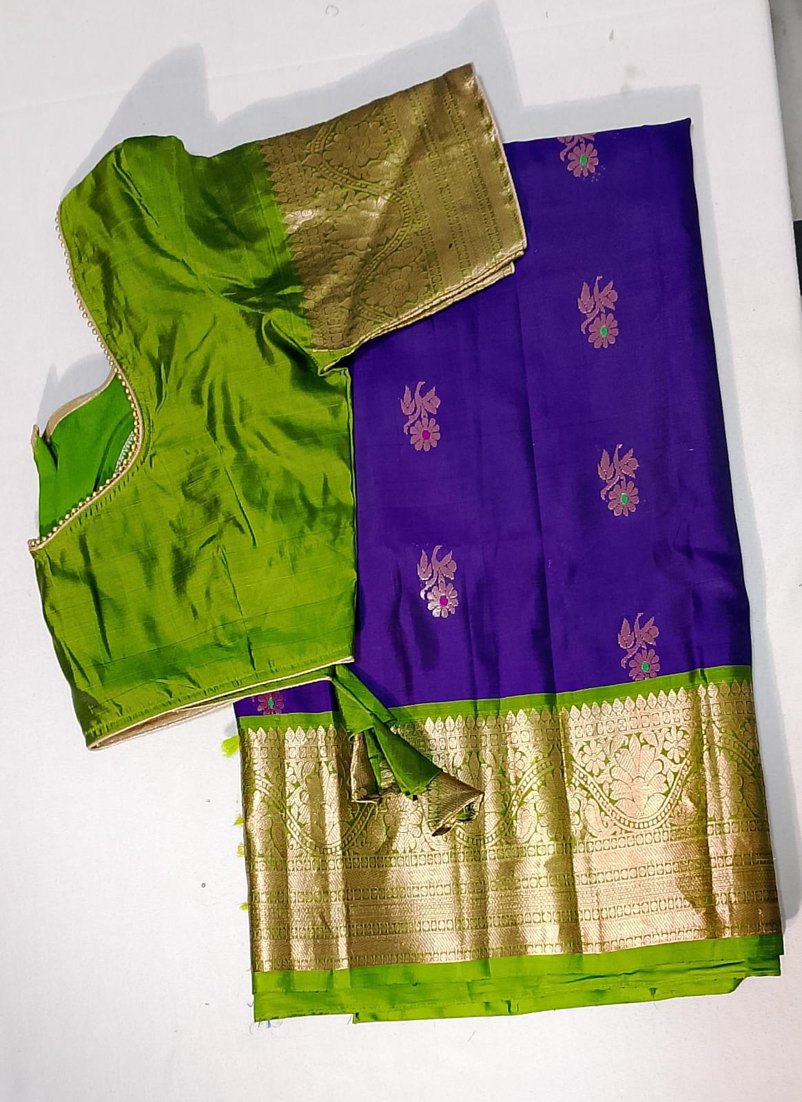C136: Ready To Ship Pure Kanichipattu Saree With Stitched Blouse