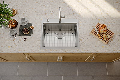 25-inch Workstation Drop-in Kitchen Sink Single Bowl 25-inch Workstation Drop-in Kitchen Sink Single Bowl