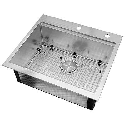 25-inch Workstation Drop-in Kitchen Sink Single Bowl 25-inch Workstation Drop-in Kitchen Sink Single Bowl