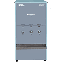 Front view of Aquaguard  Pro Pure Chill 120 PSS RO+UV Commercial Water Cooler Stainless Steel body