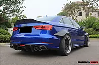 2013–2016 Audi S3 / A3 S-Line Sedan BKSS Style Rear Diffuser with LED Light