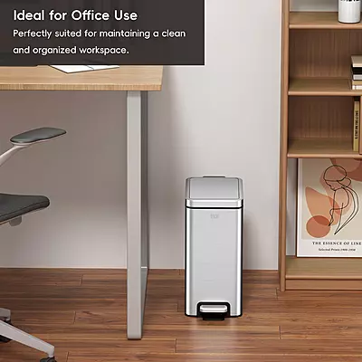 سلة نفايات ايكو بدواسة مع بطانة داخلية – 10 لتر  – من الفولاذ المقاوم للصدأ