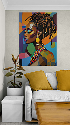 Mosaic of Strength - Vibrant Geometric Art Print (UNFRAMED)