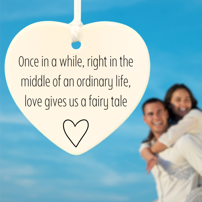 3" Heart Ceramic Ornament – Once In A While- Romantic Keepsake Engagement, Wedding, or Anniversary 3" Heart Ceramic Ornament – Once In A While- Romantic Keepsake Engagement, Wedding, or Anniversary