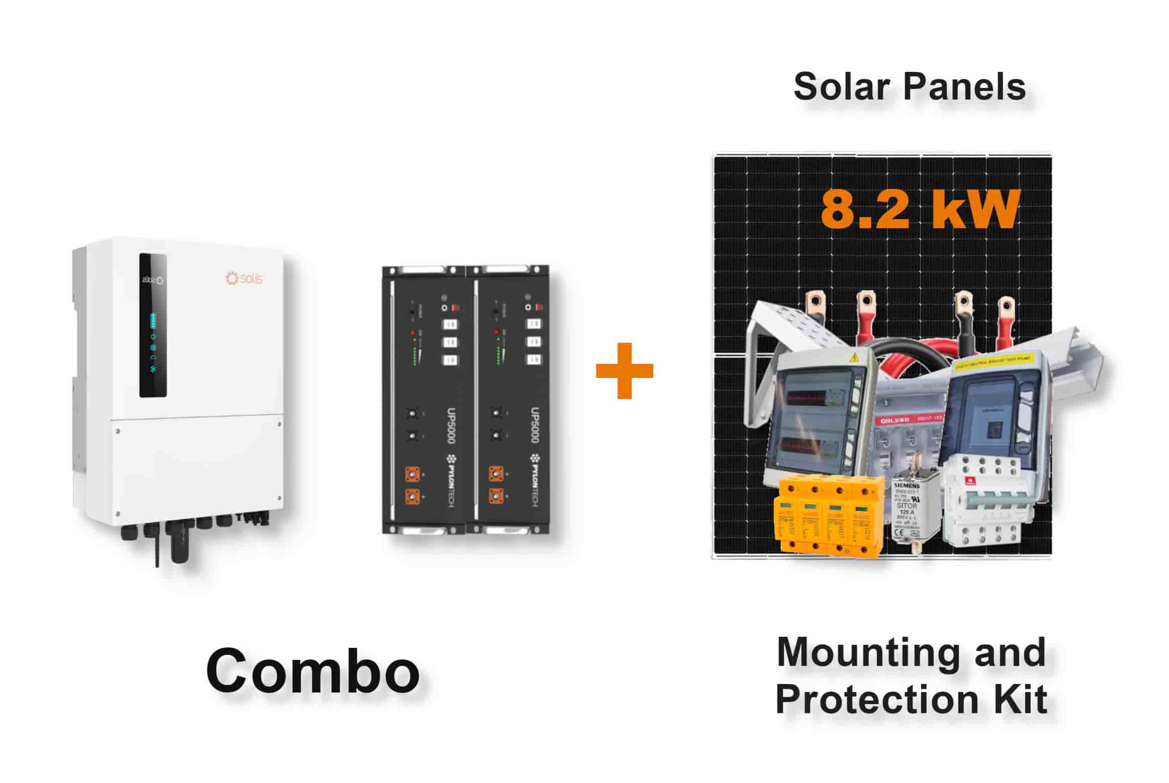 8.0 kW SOLIS S6 Hybrid Combo, c/w 2x 4.8 kWh PYLONTECH Lithium Batteries
