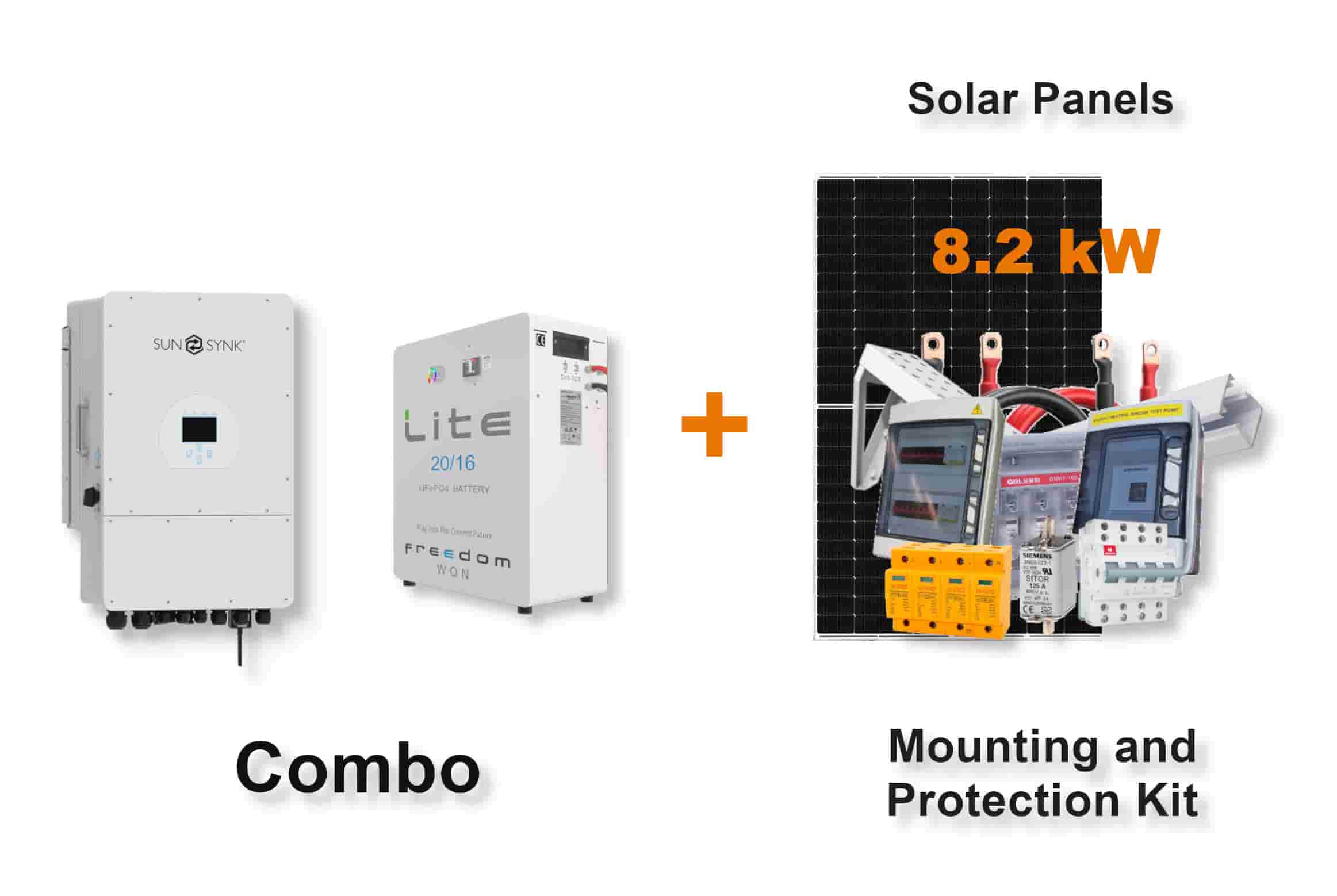 12.0 kW SUNSYNK 3-Phase Hybrid - FREEDOM WON Combo, c/w 20 kWh Floor Standing Lithium Battery