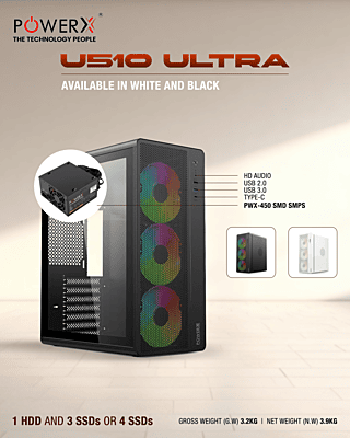 Power X Cabinet With Smps U510 White