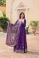M1202: Beautiful Georgette Squins Embordiary Long Frocks With Duppata