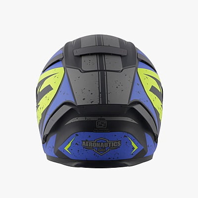 STEELBIRD SA-2 BREEZER GLOSSY BLACK/BLUE C/V 600 MM WITH EXTRA VISOR (SH)