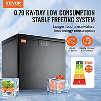 Congelador de pecho para garaje de 5.0 pies cúbicos, congelador compacto solo ajustable 7 termostatos y cesta extraíble, ahorro de energía para garaje, sótano, dormitorio, apartamento, cocina