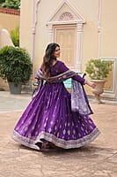 M1202: Beautiful Georgette Squins Embordiary Long Frocks With Duppata