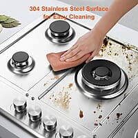Placa de cocina de gas de 30 pulgadas con 5 quemadores