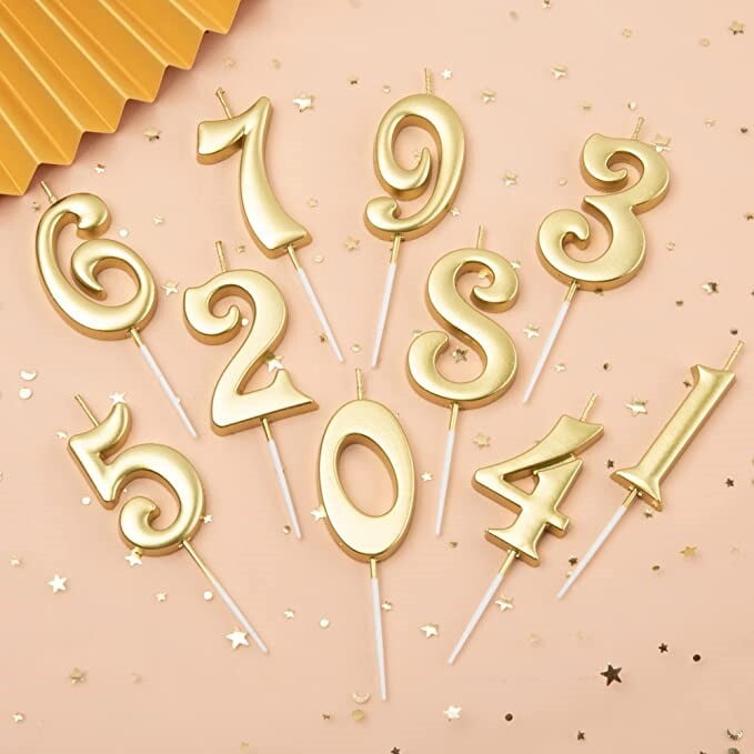 Number Candles - Gold Number Candles - Gold