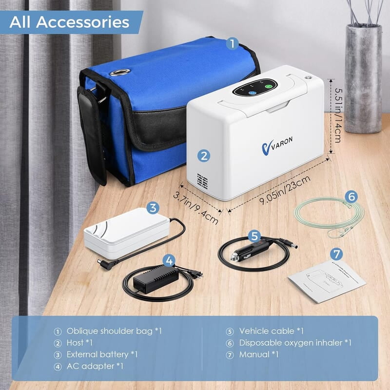 Máquina de Gerador O2 portátil de 3.3lb e 3 litros, Máquina de Gerador O2 portátil de 3.3lb e 3 litros,