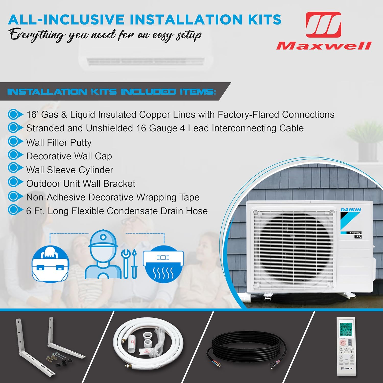 Daikin 12,000 BTU 18 SEER2 Entra R32 Series sin conductos