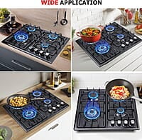 FORIMO Placa de cocina de gas de 22 pulgadas y 4 quemadores
