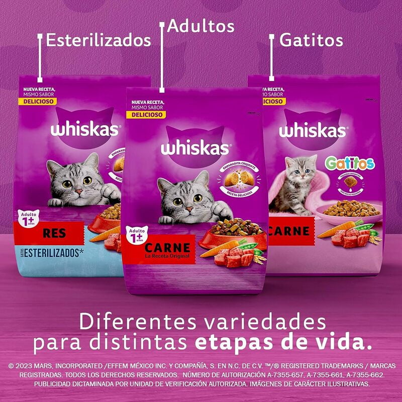 Whiskas - Whiskas Whiskas alimento para Gatos Adultos Sabor Carne Receta Orginal 9Kg Violeta Whiskas - Whiskas Whiskas alimento para Gatos Adultos Sabor Carne Receta Orginal 9Kg Violeta