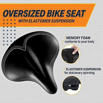 Bikeroo Oversized Bike Seat for Peloton Bike & Bike+, Exercise or Road Bikes - Compatible Bicycle Saddle Replacement with Wide Cushion for Men & Womens Comfort Bikeroo Oversized Bike Seat for Peloton Bike & Bike+, Exercise or Road Bikes - Compatible Bicycle Saddle Replacement with Wide Cushion for Men & Womens Comfort