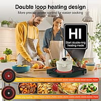 VBGK Cocina eléctrica, estufa eléctrica de 1800 W con 9 niveles